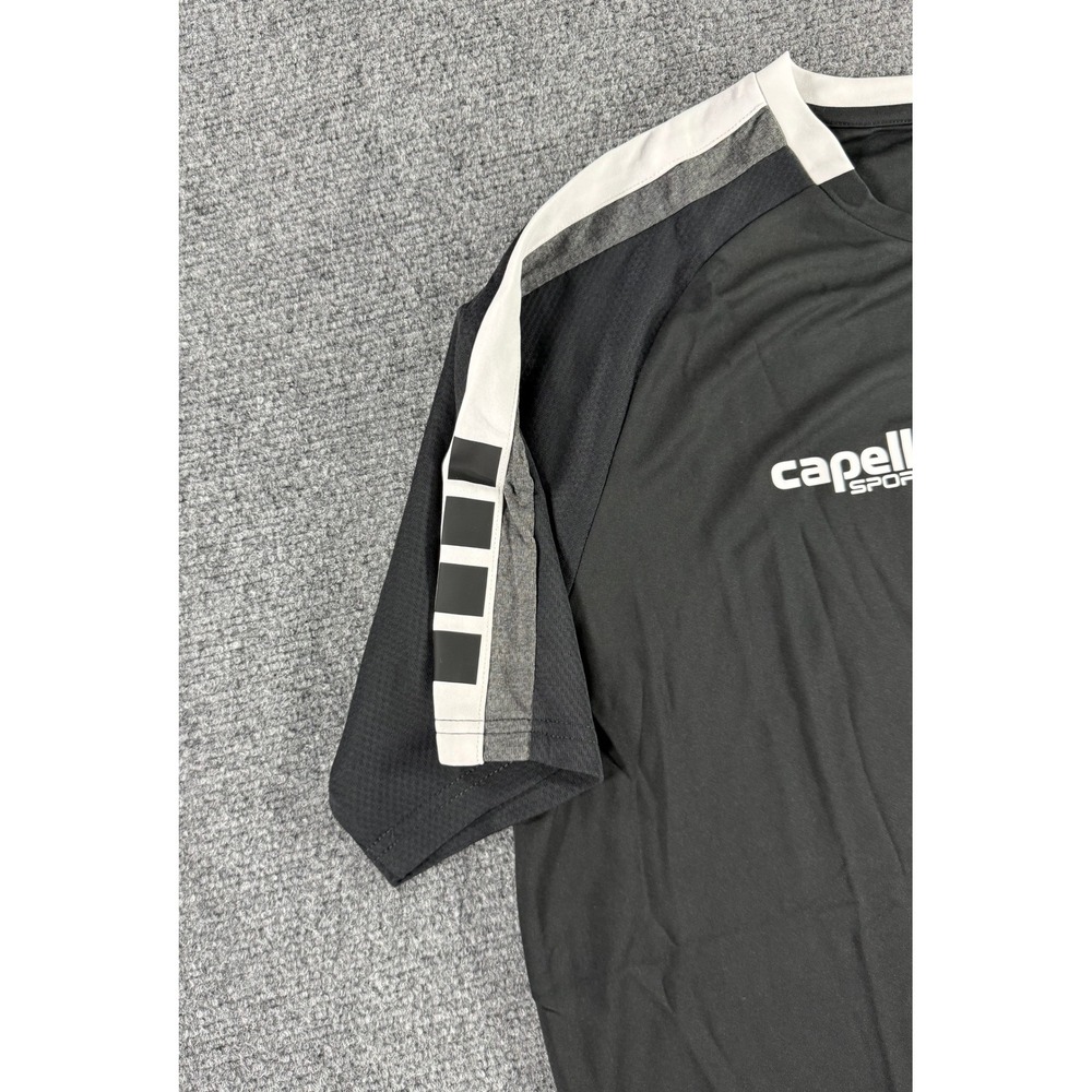 Capelli Sport Mens XL CS-COOL Soccer Training Jersey Black Grey White Stripe NWT - Picture 5 of 7